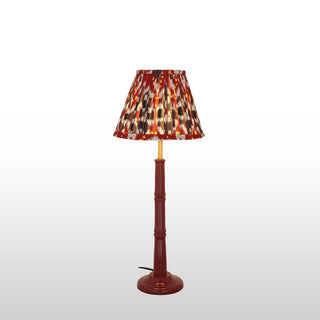 Small Red Enamel Table Lamp | Red & Blue Lampshade in Lighting from Oriana B www.orianab.com
