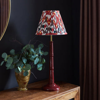 Small Red Enamel Table Lamp | Red & Blue Lampshade in Lighting from Oriana B www.orianab.com