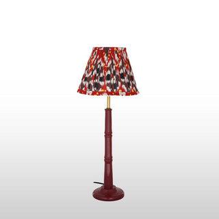 Small Red Enamel Table Lamp | Red & Blue Lampshade in Lighting from Oriana B www.orianab.com