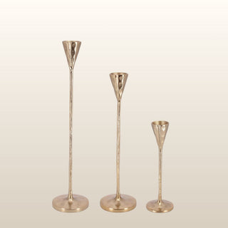 Smooth Gold Candelabra | Set of 3 in Homewares from Oriana B www.orianab.com