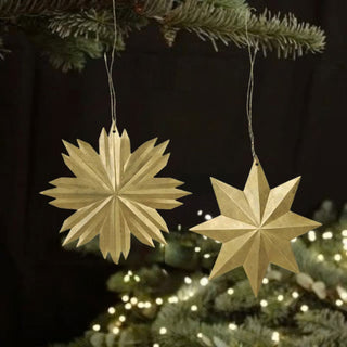 Solid Brass Star Christmas Baubles | Set of 2 in Christmas from Oriana B www.orianab.com
