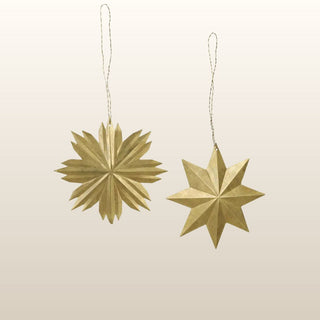 Solid Brass Star Christmas Baubles | Set of 2 in Christmas from Oriana B www.orianab.com