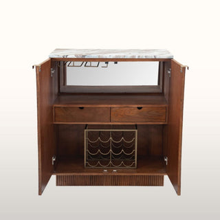 Sunburst Bar Cabinet | Brown Marble in Furniture from Oriana B www.orianab.com