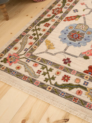 Suzani Silver | Wool Blend Rug in Homewares from Oriana B www.orianab.com