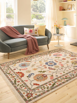Suzani Silver | Wool Blend Rug in Homewares from Oriana B www.orianab.com