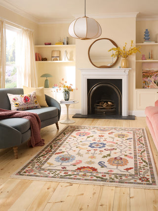 Suzani Silver | Wool Blend Rug in Homewares from Oriana B www.orianab.com