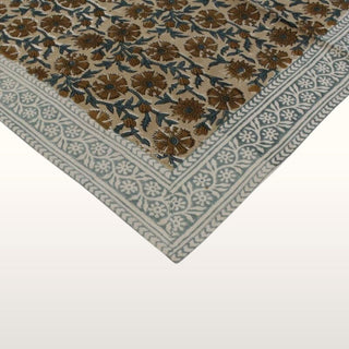 Tablecloth Flower Cotton Brown in Homewares from Oriana B www.orianab.com