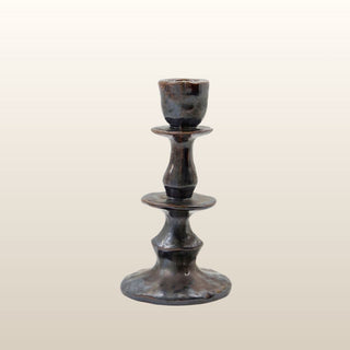 Tall Black Ceramic Candle Holder in Homewares from Oriana B www.orianab.com