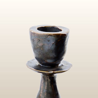 Tall Black Ceramic Candle Holder in Homewares from Oriana B www.orianab.com