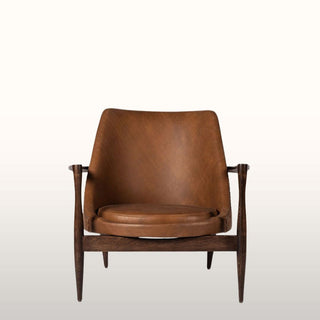 Tan Leather Wood Framed Armchair in Furniture from Oriana B www.orianab.com