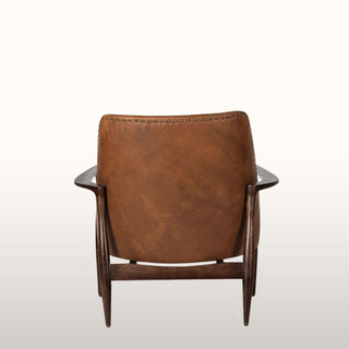 Tan Leather Wood Framed Armchair in Furniture from Oriana B www.orianab.com