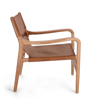 Teak Leather Lounge Chair | Cognac in Furniture from Oriana B www.orianab.com