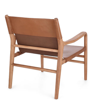 Teak Leather Lounge Chair | Cognac in Furniture from Oriana B www.orianab.com