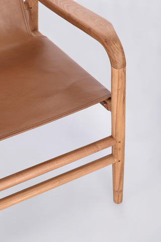 Teak Leather Lounge Chair | Cognac in Furniture from Oriana B www.orianab.com