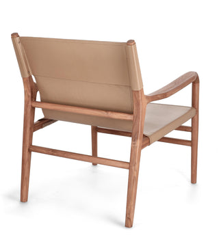 Teak Leather Lounge Chair | Taupe in Furniture from Oriana B www.orianab.com