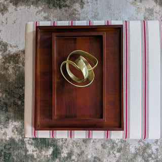 Tetbury Ottoman | Red Stripes in Furniture from Oriana B www.orianab.com