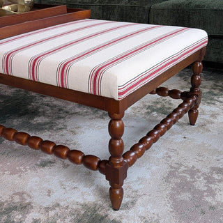 Tetbury Ottoman | Red Stripes in Furniture from Oriana B www.orianab.com