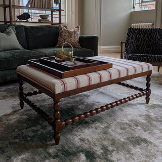 Tetbury Ottoman | Red Stripes in Furniture from Oriana B www.orianab.com
