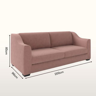 The Kidman Sofa | Bouclé Weave | Dusky Pink in Bespoke 3 Seater 200 Double from Oriana B. www.orianab.com