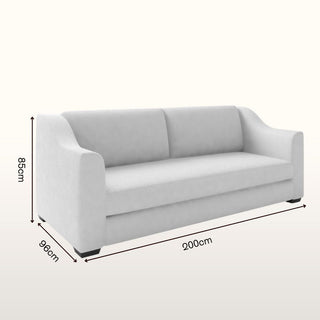 The Kidman Sofa | Bouclé Weave | Silver in Bespoke from Oriana B www.orianab.com