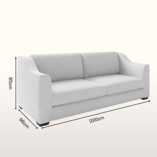 The Kidman Sofa | Bouclé Weave | Silver in Bespoke from Oriana B www.orianab.com