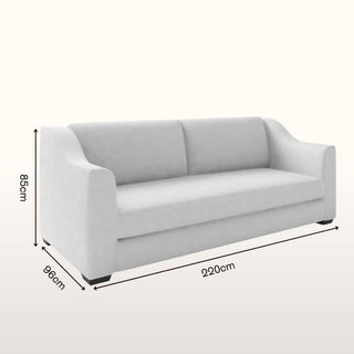 The Kidman Sofa | Bouclé Weave | Silver in Bespoke from Oriana B www.orianab.com