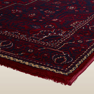 Traditional Style Red Rug | Three Sizes | Stepped Pattern in Homewares from Oriana B www.orianab.com