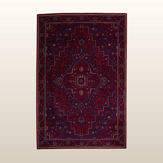 Traditional Style Red Rug | Three Sizes | Stepped Pattern in Homewares from Oriana B www.orianab.com