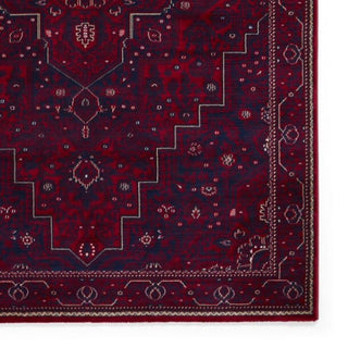 Traditional Style Red Rug | Three Sizes | Stepped Pattern in Homewares from Oriana B www.orianab.com