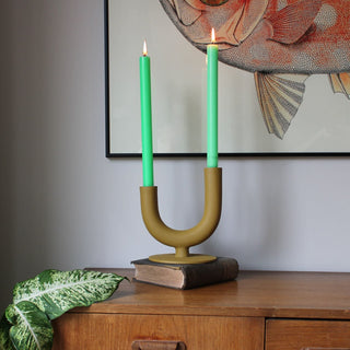 True Grace Dinner Candle | Fluo Green in Homewares from Oriana B www.orianab.com