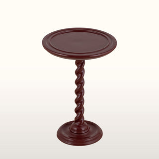 Twisted Enamel Side Table | Burgundy in Furniture from Oriana B www.orianab.com
