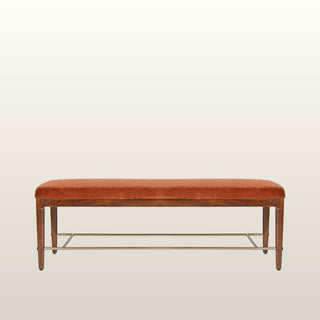 Upholstered Bench | Rust Velvet in Furniture from Oriana B www.orianab.com