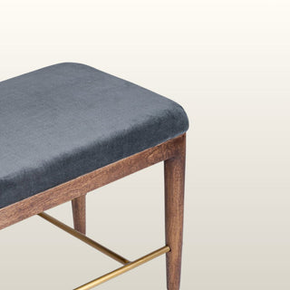 Upholstered Bench | Smokey Blue Velvet in Furniture from Oriana B www.orianab.com