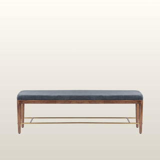 Upholstered Bench | Smokey Blue Velvet in Furniture from Oriana B www.orianab.com