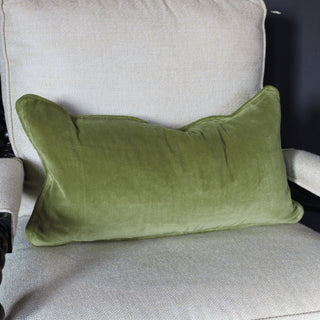 Velvet Cushion | Moss Green | 30x60 in Homewares from Oriana B www.orianab.com