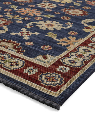 Vesper Navy/Gold | Wool Blend Rug in Homewares from Oriana B www.orianab.com