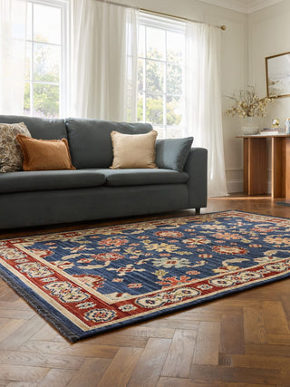 Vesper Navy/Gold | Wool Blend Rug in Homewares from Oriana B www.orianab.com