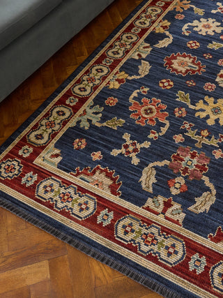 Vesper Navy/Gold | Wool Blend Rug in Homewares from Oriana B www.orianab.com