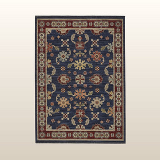 Vesper Navy/Gold | Wool Blend Rug in Homewares from Oriana B www.orianab.com