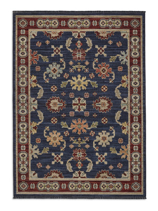 Vesper Navy/Gold | Wool Blend Rug in Homewares from Oriana B www.orianab.com
