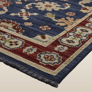 Vesper Navy/Gold | Wool Blend Rug in Homewares from Oriana B www.orianab.com