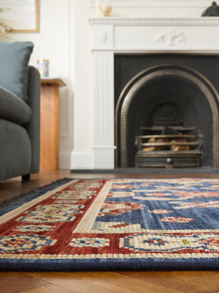 Vesper Navy/Gold | Wool Blend Rug in Homewares from Oriana B www.orianab.com