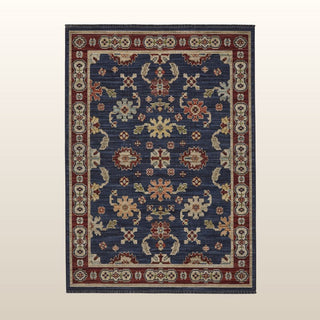Vesper Navy/Gold | Wool Blend Rug in Homewares from Oriana B www.orianab.com