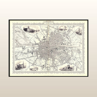 Vintage City Map of Dublin Print | 50x70 in Homewares from Oriana B www.orianab.com