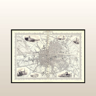Vintage City Map of Dublin Print | 50x70 in Homewares from Oriana B www.orianab.com