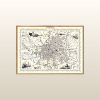 Vintage City Map of Dublin Print | 50x70 in Homewares from Oriana B www.orianab.com
