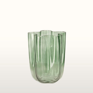 Wavy Effect Green Glass Vase | 20cm in Archived from Oriana B www.orianab.com
