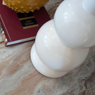 White Ceramic Lamp with Dark Grey Shade | SAMPLE in Outlet from Oriana B www.orianab.com