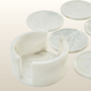 White Marble Coasters | Set of 6 in Homewares from Oriana B www.orianab.com