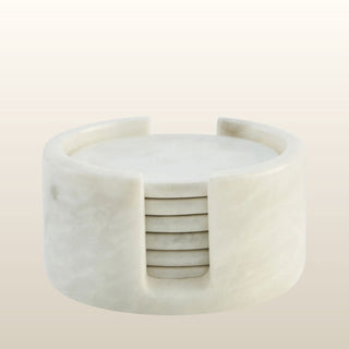 White Marble Coasters | Set of 6 in Homewares from Oriana B www.orianab.com